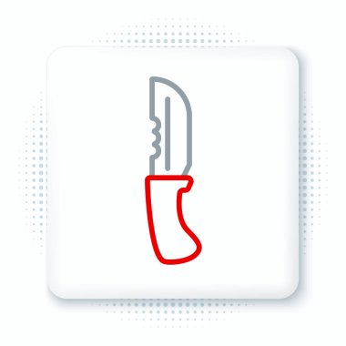 Beyaz arka planda izole edilmiş askeri bıçak ikonu. Renkli taslak konsepti. Vektör