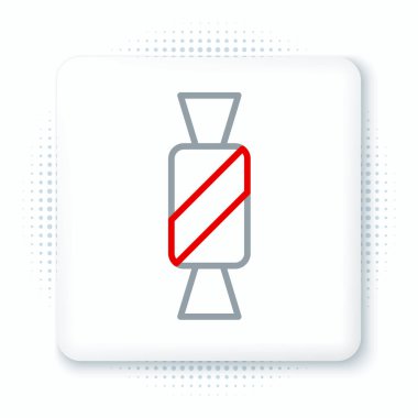 Çizgi Şekeri simgesi beyaz arkaplanda izole edildi. Renkli taslak konsepti. Vektör