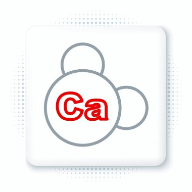 Mineral Ca Kalsiyum simgesi beyaz arkaplanda izole edildi. Kimyasal formüllü mineral vitamin kompleksi. Renkli taslak konsepti. Vektör