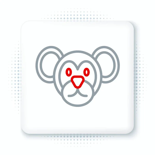 Line Monkey icoon geïsoleerd op witte achtergrond. Dierensymbool. Kleurrijk concept. Vector — Stockvector