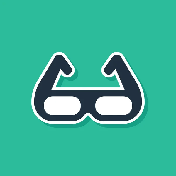 Blå Sport cykling solglasögon ikon isolerad på grön bakgrund. Ikonen för sportglasögon. Vektor — Stock vektor