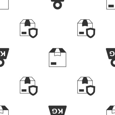 Ağırlık, karton kutu ve kalkanları düzgün bir şekilde yerleştirilmiş teslimat güvenliği ayarlayın. Vektör