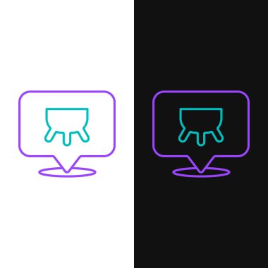 Çizgi Udder simgesi beyaz ve siyah arkaplanda izole edildi. Renkli taslak konsepti. Vektör