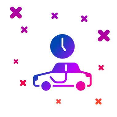 Beyaz arkaplanda seyahat simgesi için renk zamanı izole edildi. Kademeli rastgele dinamik şekiller. Vektör