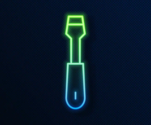 Zářící neonová čára Ikona šroubováku izolovaná na modrém pozadí. Symbol servisního nástroje. Vektor — Stockový vektor