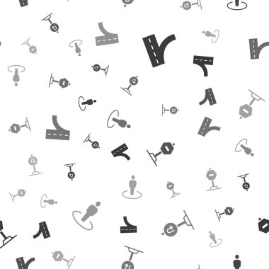 Trafik işaretini ayarla, arka yola dön, dur ve konumu belirle. Vektör