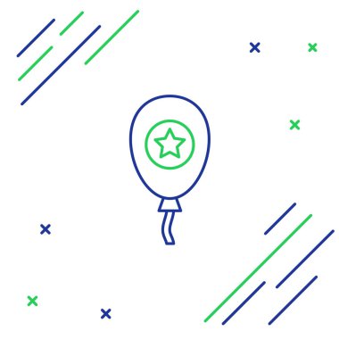 Beyaz zemin üzerinde şerit simgesi olan çizgi balonları. Renkli taslak konsepti. Vektör