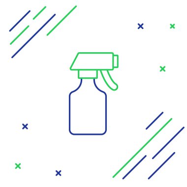 Beyaz arka planda izole edilmiş çizgi suyu spreyi ikonu. Ütü fıskiyesi. Renkli taslak konsepti. Vektör