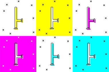 Set Police rubber baton icon isolated on color background. Rubber truncheon. Police Bat. Police equipment.  Vector.