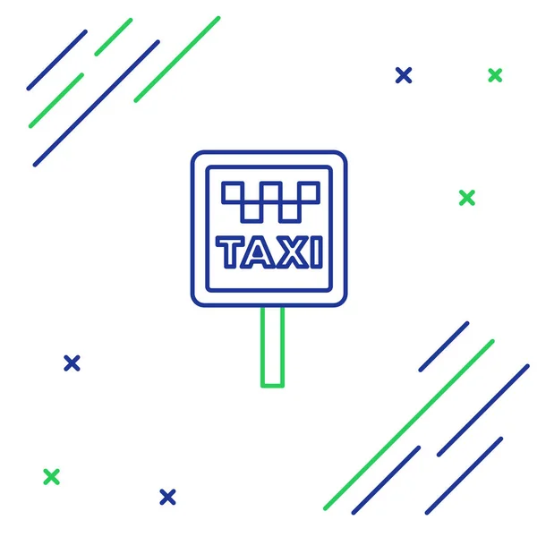 Line Road Značka Pro Taxi Stojan Ikona Izolované Bílém Pozadí — Stockový vektor