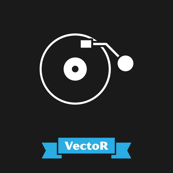 Reproductor Vinilo Blanco Con Icono Disco Vinilo Aislado Sobre Fondo — Vector de stock