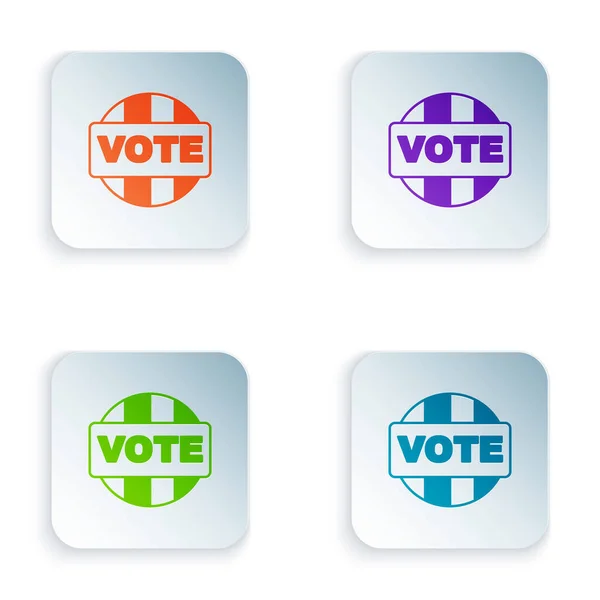 Color Vote Icono Aislado Sobre Fondo Blanco Establecer Iconos Colores — Vector de stock