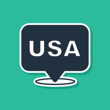 Mavi ABD Bağımsızlık Günü simgesi yeşil arka planda izole edildi. 4 Temmuz. Amerika Birleşik Devletleri ülkesi. Vektör