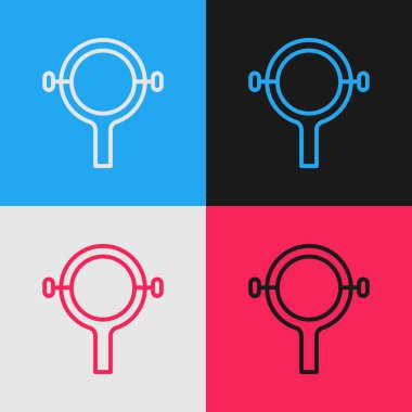 Pop art line Filter wrench icon isolated on color background. The key for tightening the bulb filter trunk.  Vector.