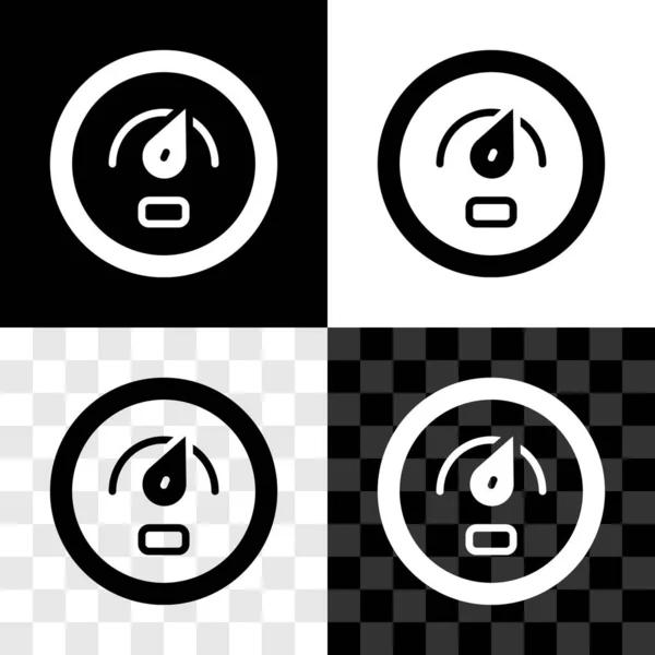 Set Digital Speed Meter Concept Icon Isolated Black White Transparent — Vector de stock