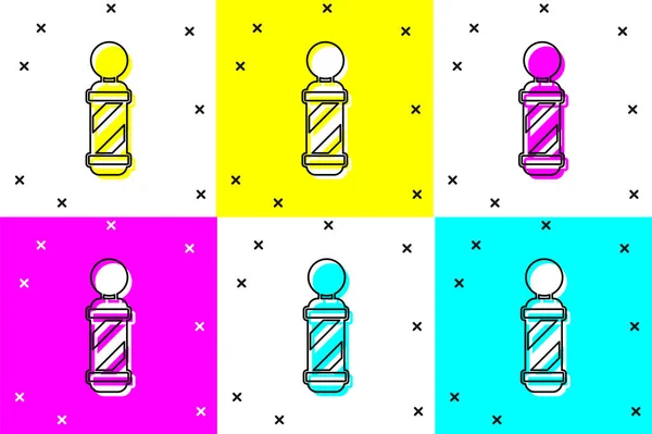 Definir Ícone Pólo Loja Barbeiro Clássico Isolado Fundo Cor Símbolo —  Vetores de Stock