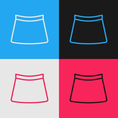 Pop sanat çizgisi etek simgesi renk arkaplanında izole edildi. Vektör.