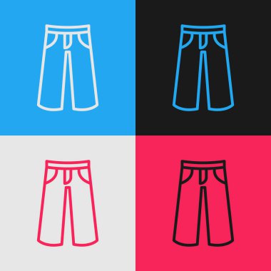 Pop Art Line Pants simgesi renk arkaplanında izole edildi. Pantolon imzası. Vektör.