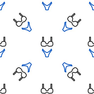 Line Summer plaj mayo ikonu beyaz arka planda izole edilmiş pürüzsüz desen. Plaj kadını modası. Renkli taslak konsepti. Vektör.