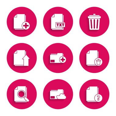 Yeni dizin Cloud depolama metni belgesini, Arama Gönderme kutusu ve simgesi olan Bilinmeyen Dosya Belgesini Ekle. Vektör.