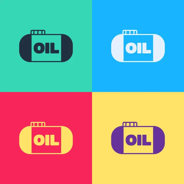 弹出艺术油箱存储图标孤立的颜色背景 石油和天然气工业用船舱 油罐技术站 — 图库矢量图片