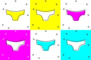 Erkek iç çamaşırı simgesini renk arkaplanına ayır. Erkek iç çamaşırı. Vektör.