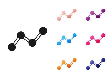 Siyah Grafik, çizelge, grafik, diyagram, bilgi, beyaz arkaplanda izole edilmiş turta grafik simgesi. Simgeleri renklendirin. Vektör.