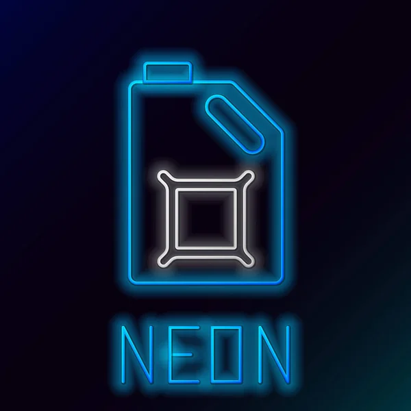Žhnoucí Neonová Linka Kanystr Pro Motorový Olej Ikona Izolované Černém — Stockový vektor