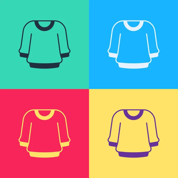 Pop Art Sweater Ikon Isoleret Farve Baggrund Pullover Ikon Sweatshirt – Stock-vektor