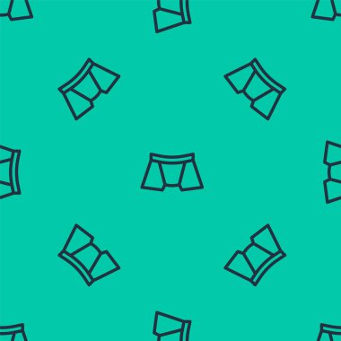 Mavi çizgili erkek iç çamaşırı ikonu yeşil arka planda izole edilmiş pürüzsüz desen. Erkek iç çamaşırı. Vektör.