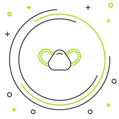 Çizgi Medikal Maske simgesi beyaz arkaplanda izole edildi. Renkli taslak konsepti. Vektör.