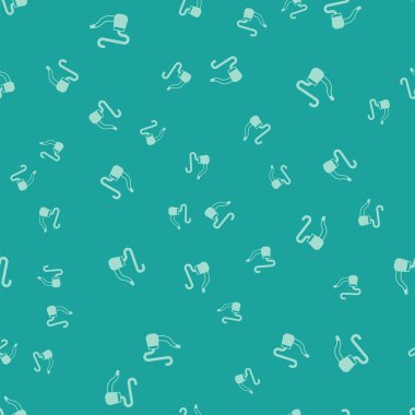 Yeşil dumanlı sigara piposu yeşil arka planda izole edilmiş. Tütün piposu. Vektör.