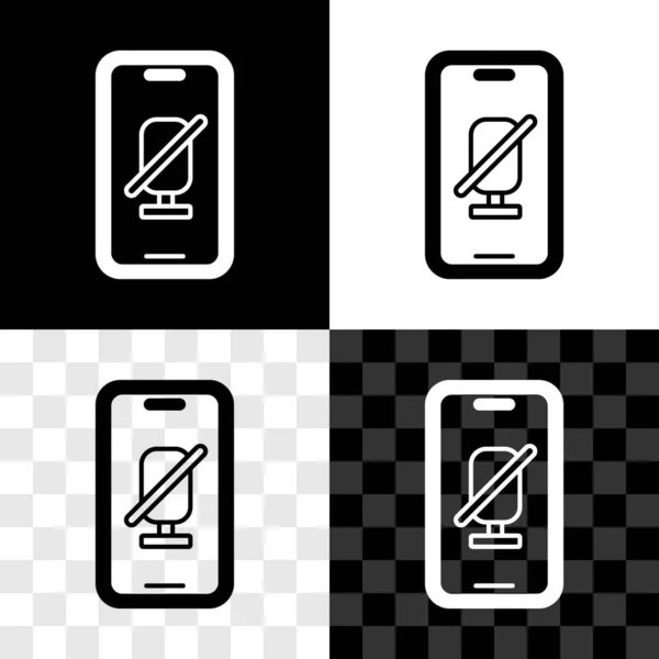Setzen Sie Stummes Mikrofon Auf Das Handy Symbol Isoliert Auf — Stockvektor