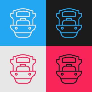 Pop Art Line Petrol tankeri ikonu renk arkaplanında izole edildi. Vektör.