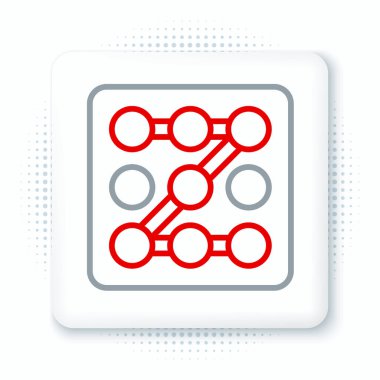 Çizgi Grafiksel şifre koruması ve beyaz arkaplanda izole edilmiş güvenlik erişim simgesi. Güvenlik, güvenlik, koruma, gizlilik kavramı. Renkli taslak konsepti. Vektör