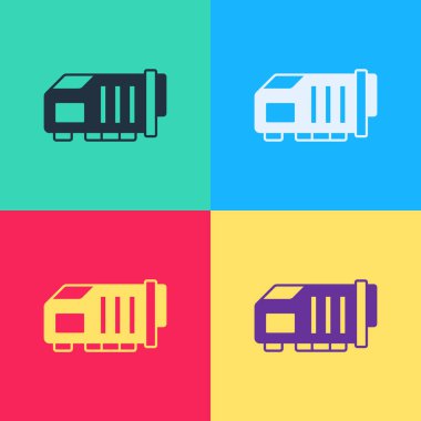 Pop Art Video Grafik Kartı simgesi renk arkaplanında izole edildi. Vektör