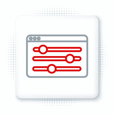 Satır Tarayıcı ayarı simgesi beyaz arkaplanda izole edildi. Ayarlama, servis, bakım, onarım, onarım. Renkli taslak konsepti. Vektör