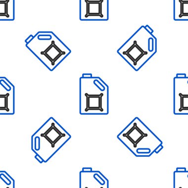 Motor makine yağı ikonu için hat kutusu beyaz arka planda izole edilmiş pürüzsüz desen. Benzin bidonu. Yağ değiştirme ve onarım servisi. Motor yağı işareti. Renkli taslak konsepti. Vektör