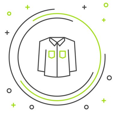 Line Shirt simgesi beyaz arkaplanda izole edildi. Renkli taslak konsepti. Vektör