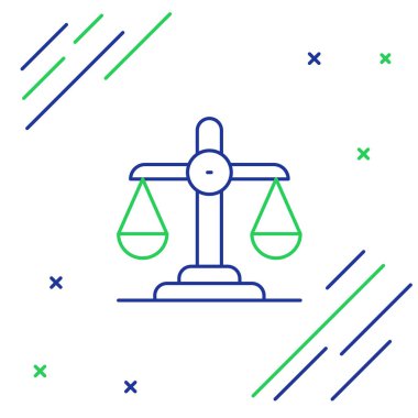 Beyaz arkaplanda çizgi cinsiyet eşitliği simgesi izole edildi. Eşit ücret ve fırsat iş konsepti. Renkli taslak konsepti. Vektör