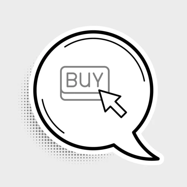 Line Buy Schaltfläche Symbol Isoliert Auf Grauem Hintergrund Finanz Und — Stockvektor