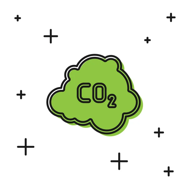 Black Co2 Emissions Cloud Icon Isolated White Background Carbon Dioxide — Stock Vector