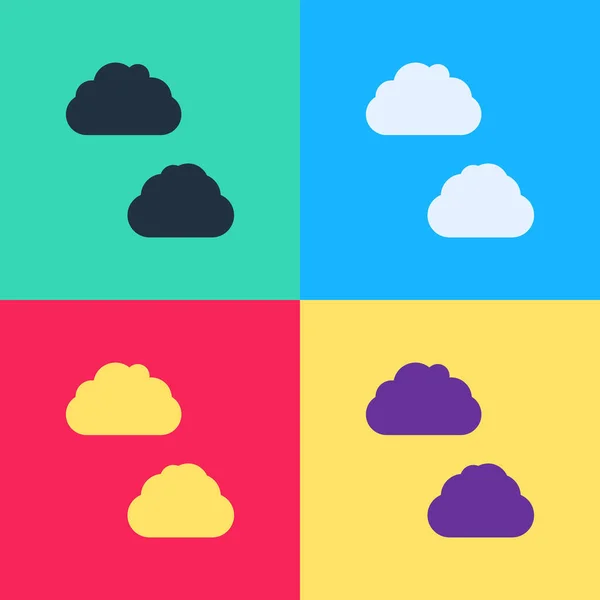Поп Арт Cloud Иконка Изолированы Цветном Фоне Вектор — стоковый вектор