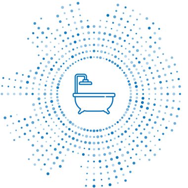 Küvet ikonu beyaz arkaplanda izole edilmiş. Soyut çember rastgele noktalar. Vektör.