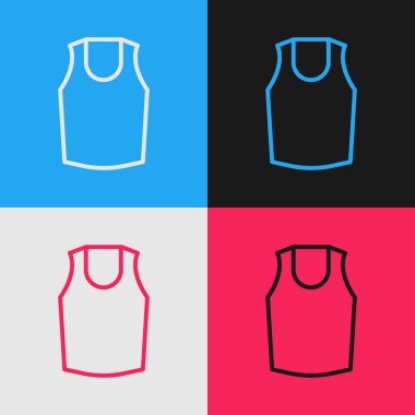 Pop Art Line Undershirt simgesi renk arkaplanında izole edildi. Vektör