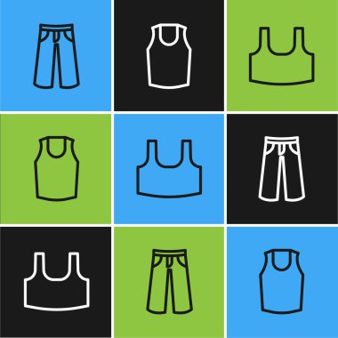 Çizgili Pantolon Undershirt 'ü ve ikonu hazırla. Vektör.