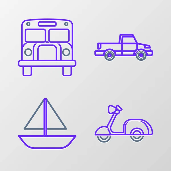 Scooter Yacht Jourboat Pickup 아이콘을 합니다 Vector — 스톡 벡터