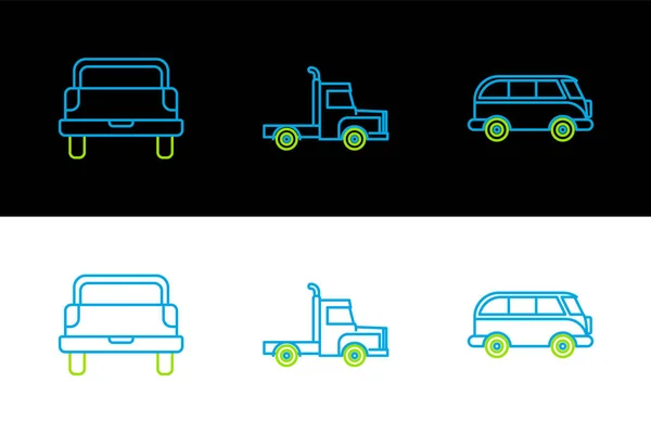 Retro Minivan Pickup Delivery Cargo Vehicle Icon Vector — 스톡 벡터