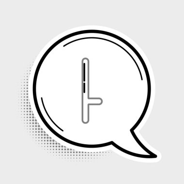 Çizgi Polisi kauçuk çubuk simgesi gri arkaplanda izole edildi. Kauçuk copu. Polis yarasası. Polis ekipmanları. Renkli taslak konsepti. Vektör.