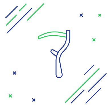 Çizgi Tırpan simgesi beyaz arkaplanda izole edildi. Mutlu Cadılar Bayramı Partisi. Renkli taslak konsepti. Vektör.